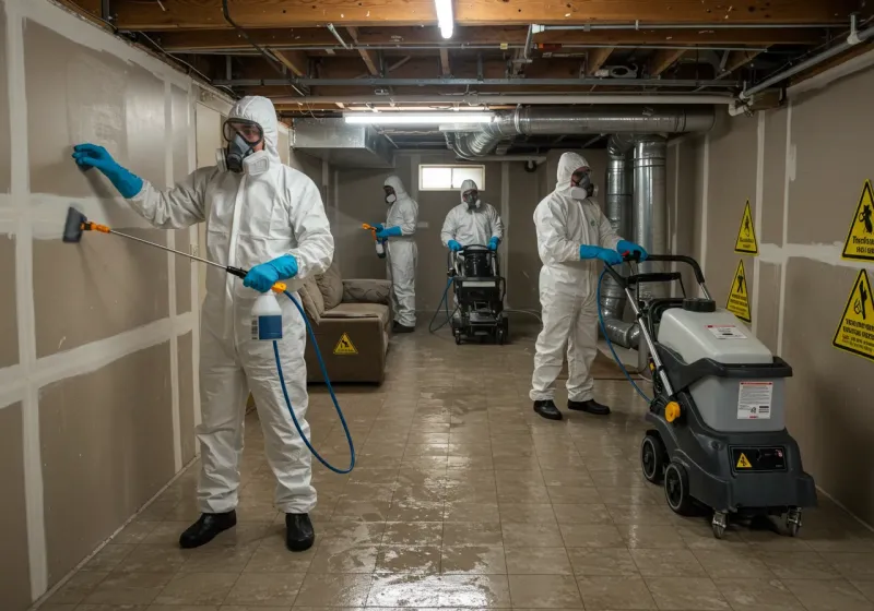 Basement Moisture Removal and Structural Drying process in Fort Bragg, NC